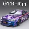 Масштаб 1:24 GTR R34 Модель Автомобиля Іграшка Колесо Кермо Двері Відкриваються Спортивні Авто Музика Світло Моделі З Відтяжкою Інтерактивні Іграшки Для Хлопчиків