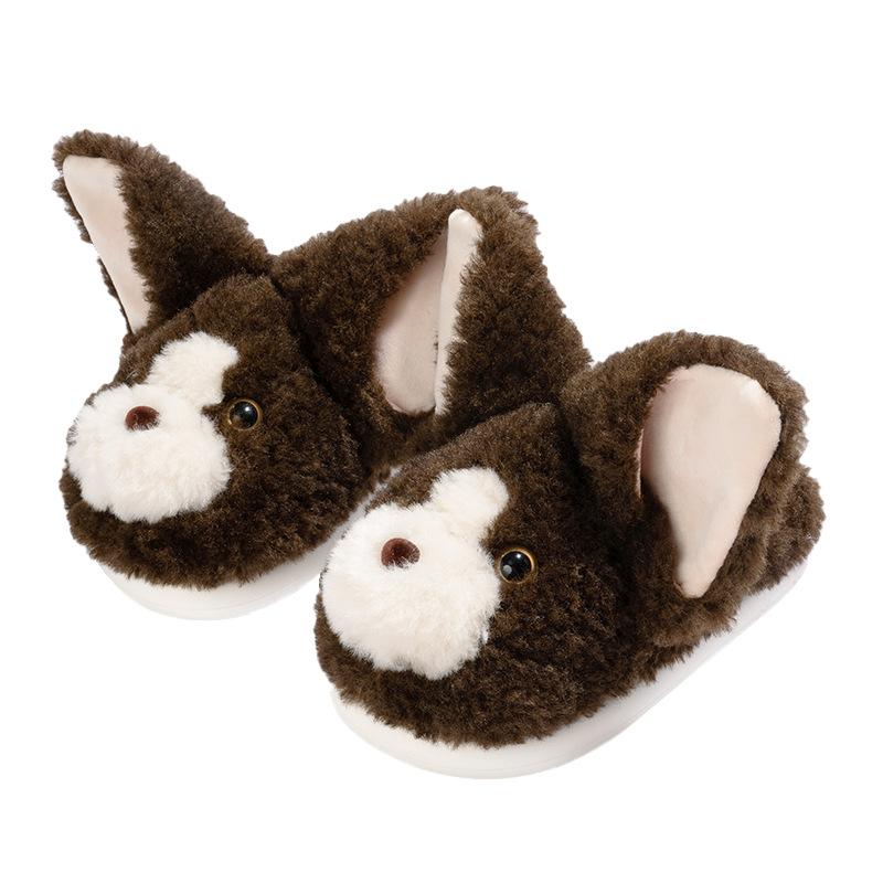New Cartoon Devon Cat Slippers Winter Indoor Home Fleece Warm Thick Bottom Anti-skid Stomping Cotton Slippers