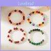 Agate Stone Beaded Bracelet For Women Handmade Elastic Band Geometric Design For Travel Gift