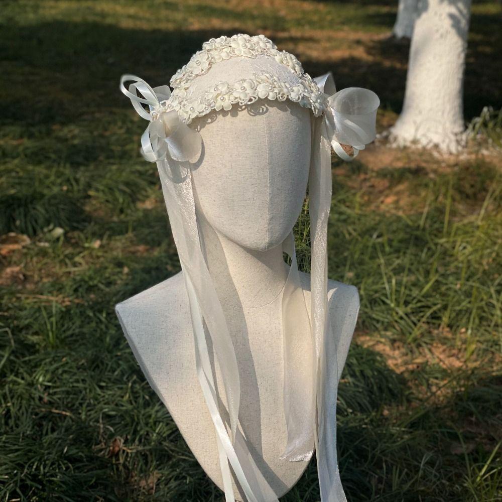 Elegant Bride Headdress White Flower Photography Headband New Bridal Headwear  Hair Jewelry