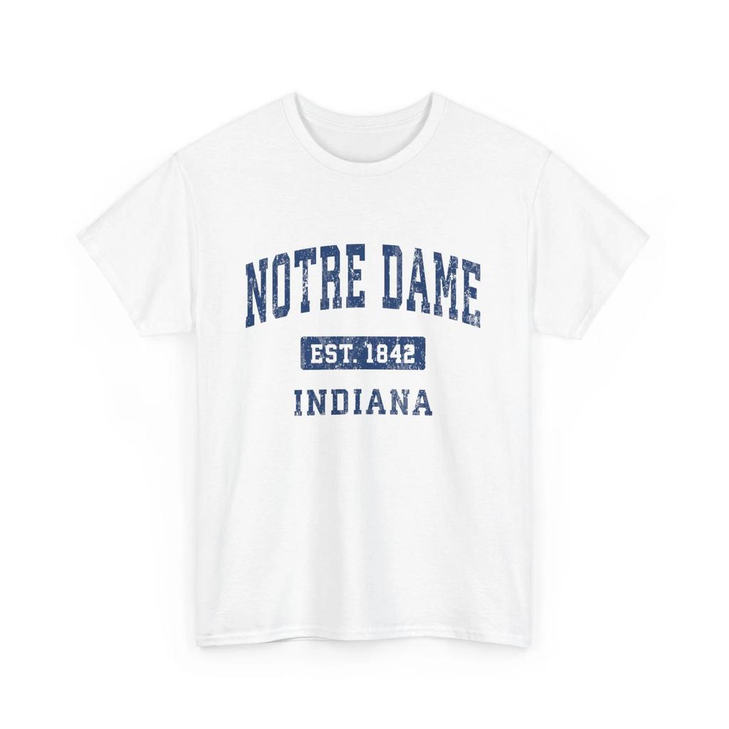 Notre Dame Indiana IN Vintage Athletic Navy Sports Design T-Shirt