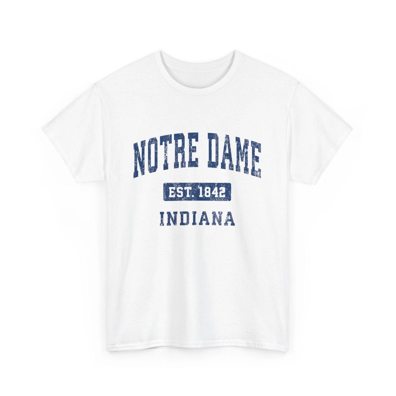 Notre Dame Indiana IN Vintage Athletic Navy Sports Design T-Shirt L