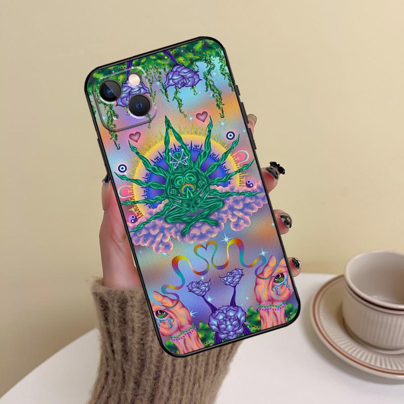 Spiritual Trippy Psychodelic Phone Case For iPhone 16 Pro Max 14 13 12 11 15 Pro Max mini XR 15 16 Plus 16e Cover Funda