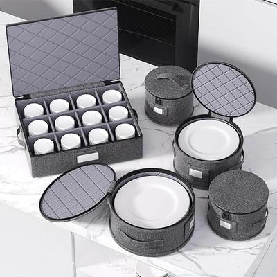 Cationic 5-Piece Bowl & Dish Storage Set with Round Zippered Lids