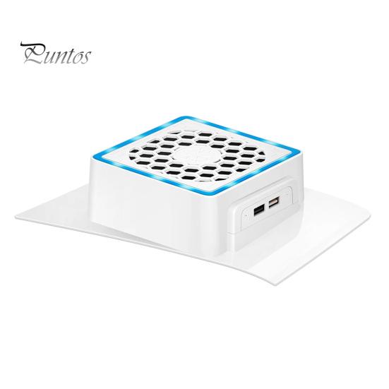 

Боковой вентилятор со светодиодной подсветкой, 2 порта USB, охлаждающий вентилятор для игровой консоли, боковой кулер для PS5 белый