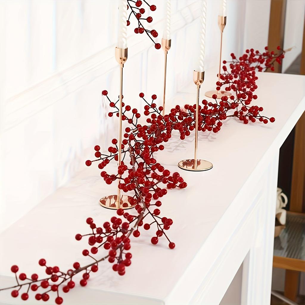 Artificial Cranberry Vine, Christmas - Suitable for Dining Table, New Year Celebration, Engagement Party Decor