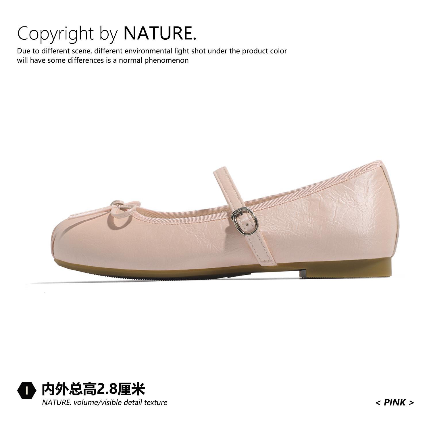 

Нежные французские туфли Мэри Джейн женские 2025 лето удобные с внутренней платформой бант надпись повседневные туфли в балетном стиле 40 розовый