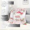 1pc Hello Kitty Floral Blanket - Seasonal home decor, cozy and machine washable, for all ages, an ideal gift for any family, available in mu