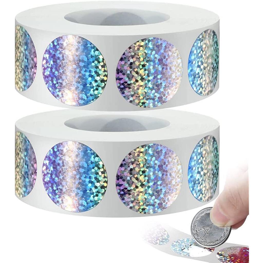 300Pcs 2.5CM Round Laser Scratch Off Stickers Surprise Labels Secret Code Cover Sticker Activity Card Self-Adhesive Sticker