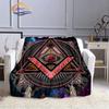 Fashion patterns Masonic portable sofa Blanket Freemason Flannel warm four seasons camping blanke Freemasonry Multi Size blanket