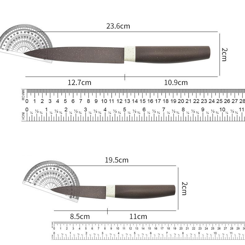 Sedmidílná sada kuchyňských nožů z nerezové oceli Barevná krabička s držákem na nože