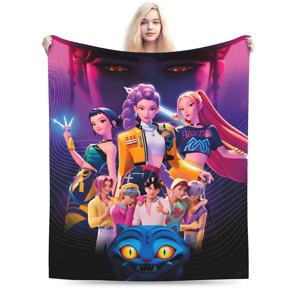 Kpop-inspired Flannel Blanket Winter Warm Soft Throw Blanket for Children Bedroom Comfortable Bedspread Sofa Bed Cover