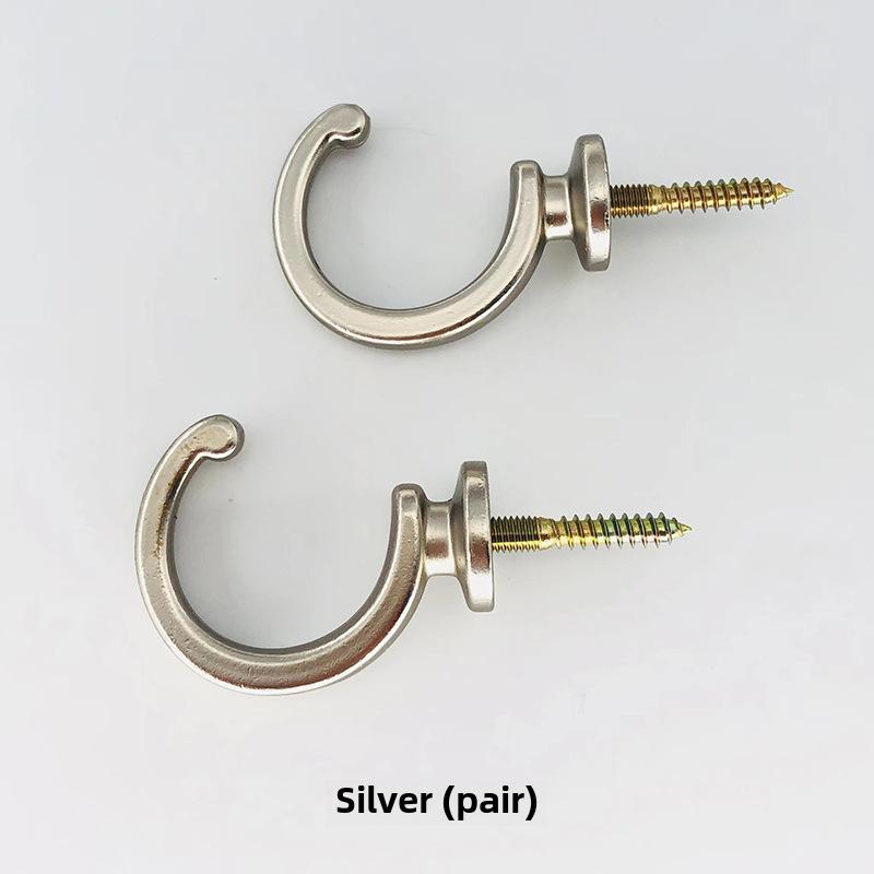 60/30/4/2pcs Retro Iron Curtain Holdback Wall Hanger Mounted Metal Hooks U Shaped Curtain Loop Holder Wall Tie Back With Screw