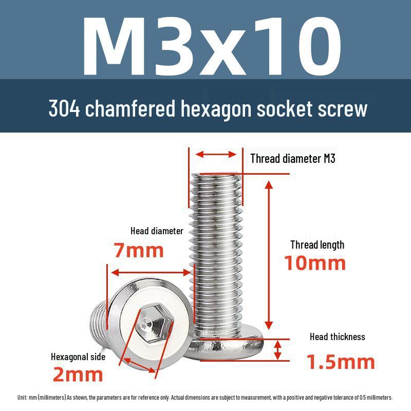 Yigu 304 Stainless Steel M2-M12 Countersunk Flat Head Hex Screw for Furniture & Cabinets