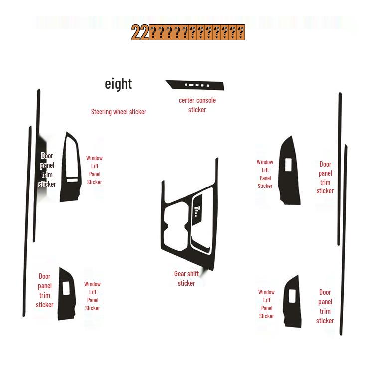Carbon Fiber Wrap Interior Trim Kit: Fits 22 Beijing Cube Models - Console, Gear, and Door Panels