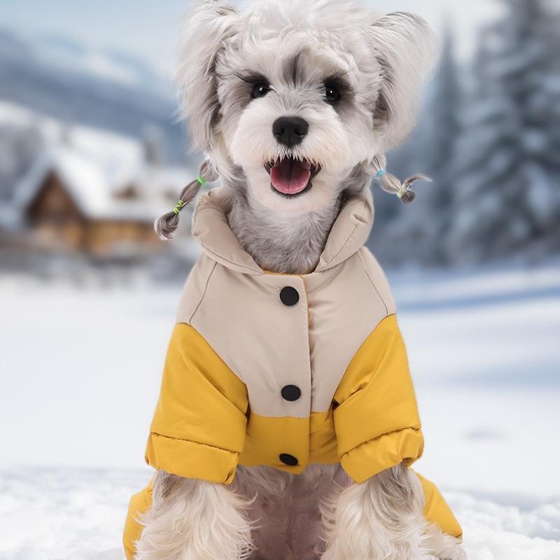 Winter Warm Dog Clothes Outdoor Puppy Teddy Schnauzer Four-legged Cotton-padded Clothes Winter Pet Dog Cotton Clothes Dog Coats