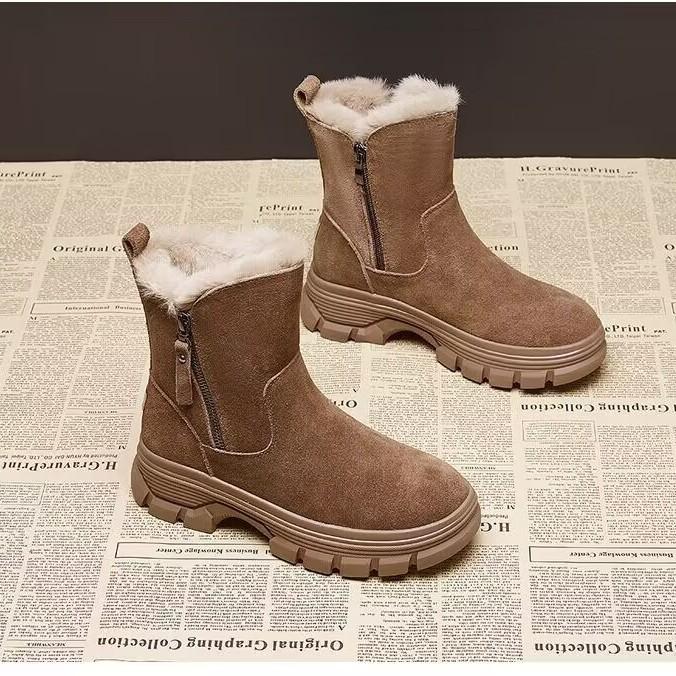 Warm snow boots women's 2025 autumn and winter new velvet Martin boots short boots thickened cotton boots non-slip boots thin boots