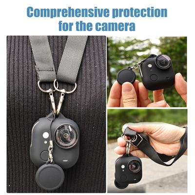 Silicone Protective Case for Insta360 GO Ultra Shockproof Action Camera Protector Cover Skin Shell with Lens Cap Sports Camera Accessories