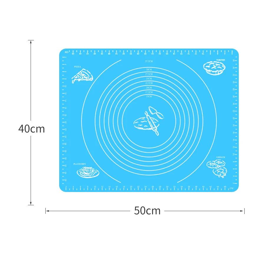 70/64/40Cm Silicone Kneading Dough Mat Nonstick Cookie Cake Baking Mat Fondant Pizza Biscuit Rolling Pad Paste Flour Table Sheet