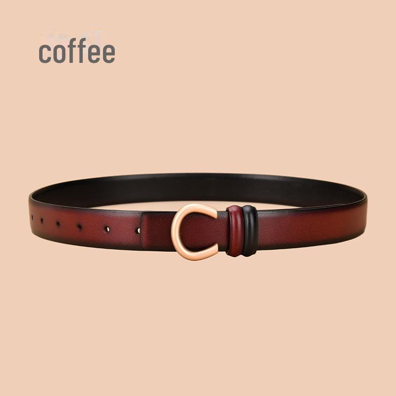 

Женский ремень из натуральной коровьей кожи с двухсторонней внутренней пряжкой, корейский стиль, универсальный 105cm