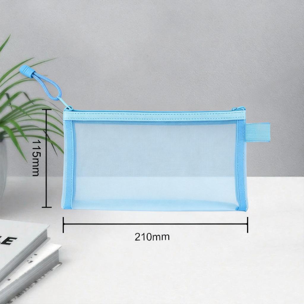 Transparent Mesh Pencil Case - Large Capacity Minimalist Bag for Students