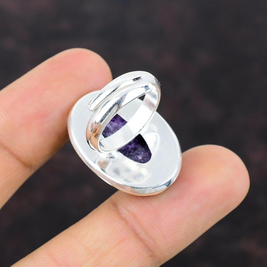 Purpurite Ring 925 Sterling Silver Ring Adjustable Ring Purpurite Gemstone Jewelry Handmade Ring Gift For Her Birthstone Rings Stylish Ring