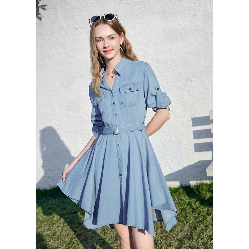Betu Women's Lyocell Denim Short Sleeve Midi Dress