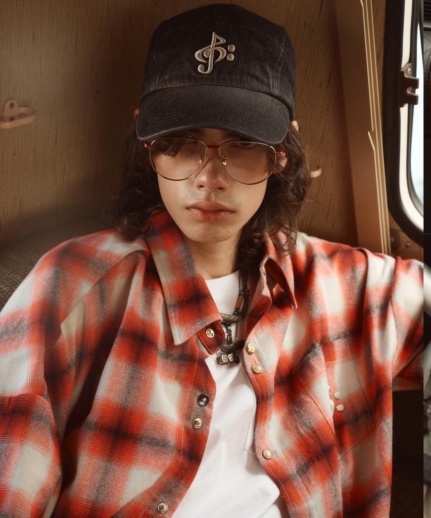 2113 STUDIO Washed Denim Ball Cap Black