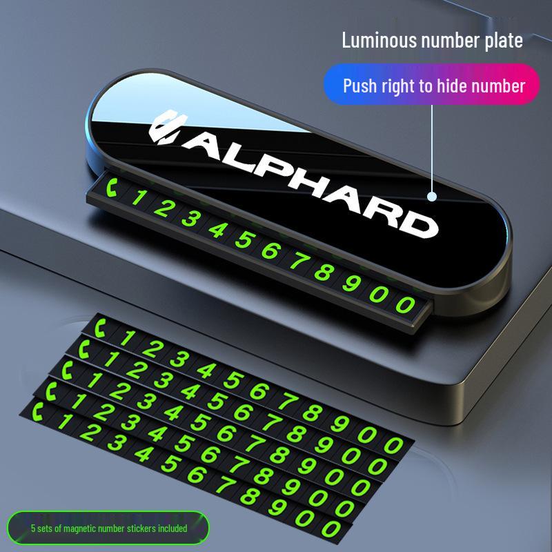 Laser-Cut Phone Number Signs for Temporary Parking: Fits Toyota Alphard, Crown, Land Cruiser & Vellfire.