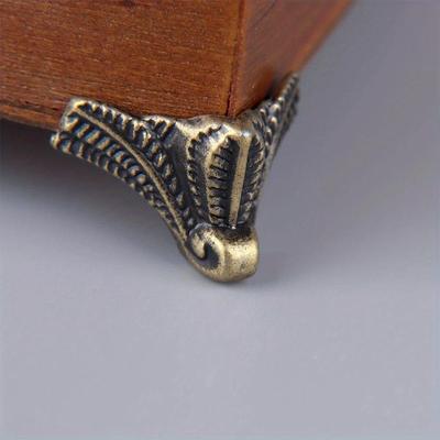 4 buc. Protecții decorative de colț din bronz antic cu suporturi hardware din aliaj de zinc pentru cufere de bijuterii și cutii din lemn