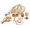 Pretend Tea Set PastelColored Wooden Picnic Early Learning Children's Playset for Young