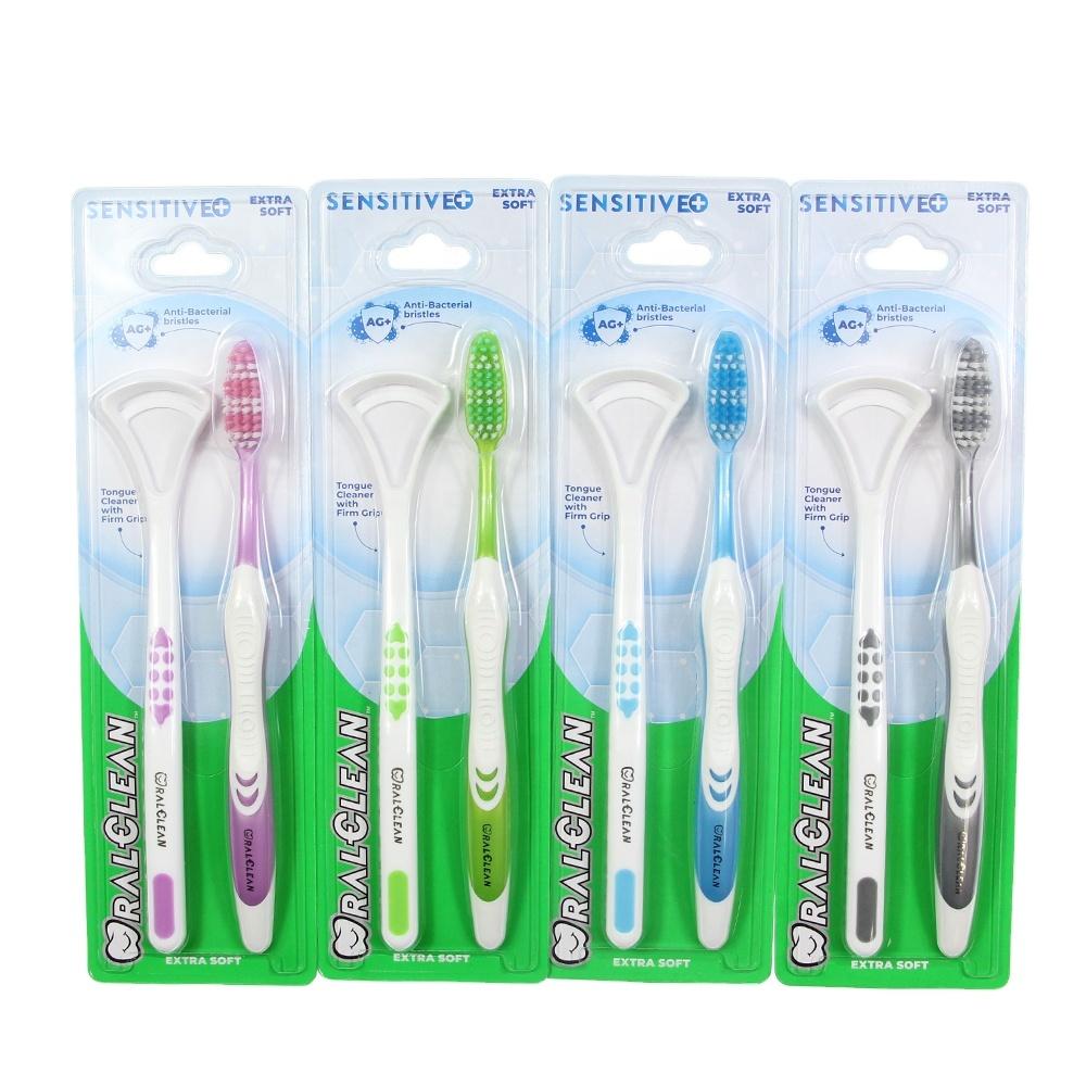 Adults Family Use High Quality Oral Cleaner Kit Colorful Toothbrush Kit Toothbrush with Tongue Cleaner розовый