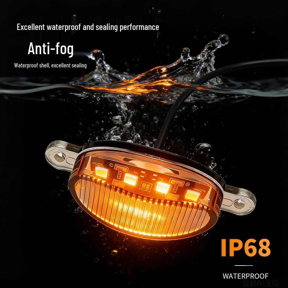 Universal LED Daytime Running Lights: Small Yellow Grille Lights for Pickup Trucks with 4 LED Beads