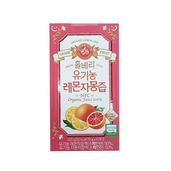Wholeberry Organic Lemon Grapefruit Juice 20g x 10ct