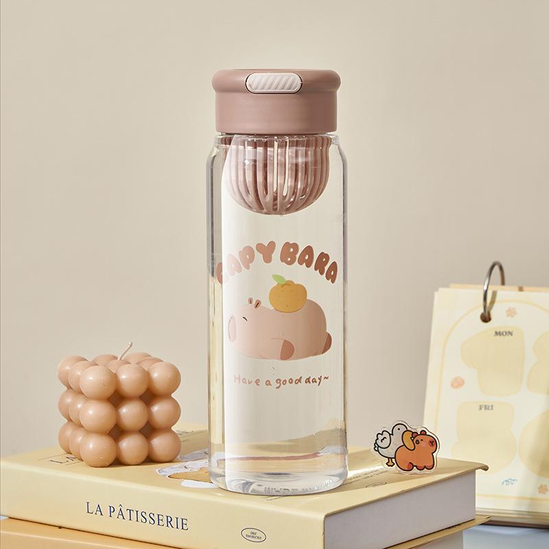 

Students Cartoon Plastic Kettle Home Cute Animal Portable Water Cup with Tea Strainer Simple Sealed and Leak-proof Casual Cup 700ml