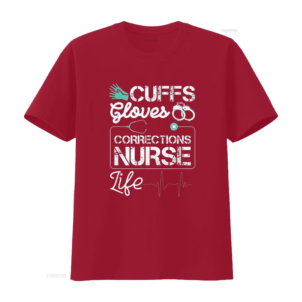 Cuffs Gloves Corrections Nurse Life T Shirt vintage Washed fashion Versatile Soft graphic Slightly Top For Everyday Wear