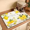 1pc Lemon Print Dish Drying Mat, Super Absorbent, Table Decoration for Spring/Summer Floral and Lemon Patterns