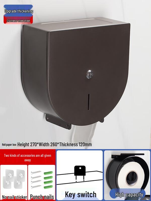 

Настінний великий диспенсер для туалетного паперу з нержавіючої сталі