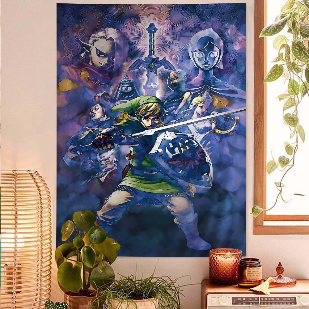Legendinis vaizdo žaidimas Zeldas Kabantis bohemiškas gobelenas Bohemiški sieniniai gobelenai Mandalas Kawaii Kambario dekoras