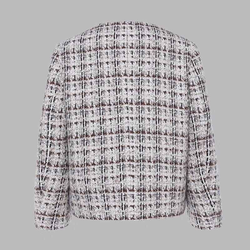G·TENNA SMR-B2106 Women's Plaid Wool Blend Short Jacket