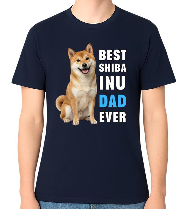 

Best Shiba Inu Dad Ever T-Shirt Dog Lover Father Gift Men s Tee 5XL різнокольоровий