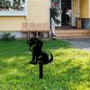 Metall-Hirsch/Hund/Katze-Pfahl - Outdoor-Silhouette-Tierskulpturen | Wasserdichte Metall-Hirsch-Kunstwerke | Dekorative Gartenpfähle