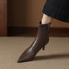 Krazing Pot Microfiber Pointed Toe Thin High Heels Modern Boots Size 42 Zip Women Elastic Ankle Boots