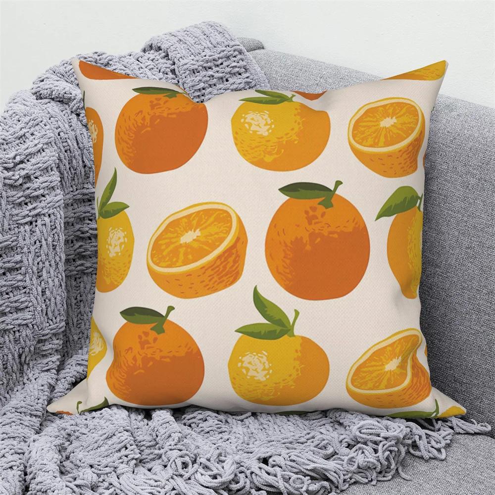 Fruit Print Pillowcase  Summer Home Decor Cushion Cover Sofa Car  Throw