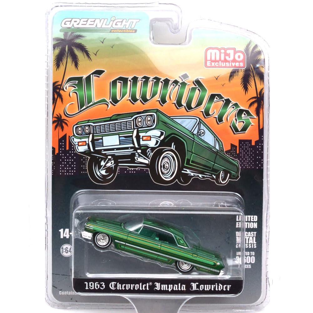 

GREENLIGHT Scale MiJo Exclusive 1963 Chevrolet Impala SS Low Rider Green 164 - - [Item] зелёный