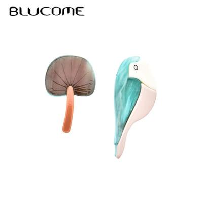 Spille a forma di uccello in acrilico multicolore anime per donne e ragazze, perno hijiab, spilla a forma di pianta carina