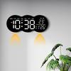 LED Digital Living Room Wall Clock with Multifunctional Alarm, Temperature Display, and Remote Control