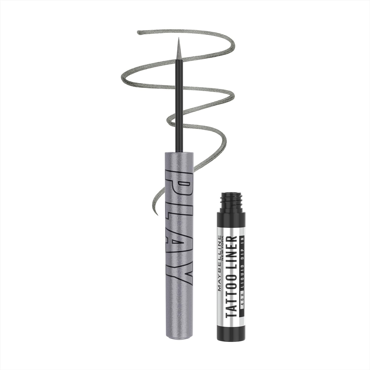

Maybelline New York Tattoo Play Metallic Silver Liquid Eyeliner Longwear Waterproof Bold Eye Makeup 2.1ml