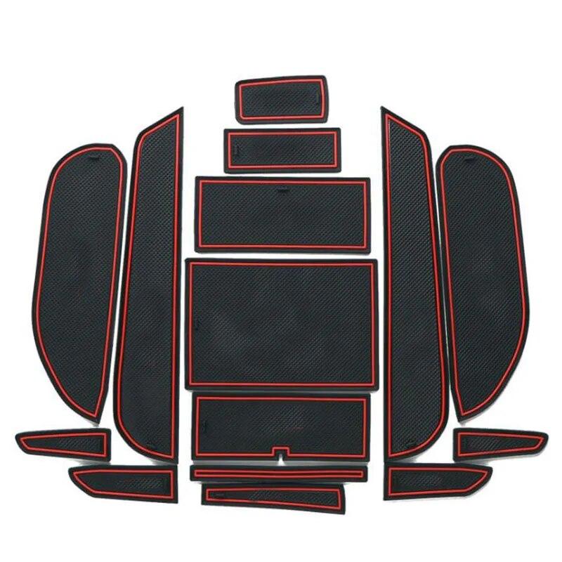 15 Pcs/Set For Honda Civic 8th 2008 2009 2010 2011 LHD Latex New Anti Slip Mat Gate Slot Pad With Logo Car Styling with Logo