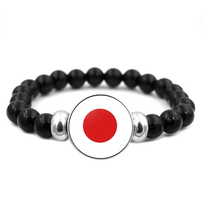 287 Länder Nationalflagge Druckknopf Elastisches Band Perlen Länderflagge Unabhängigkeitstag Perlen Schmuck Perlenarmband
